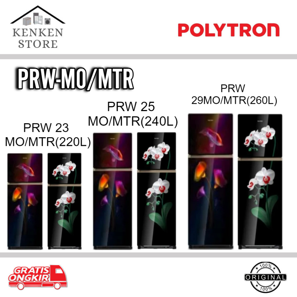 KULKAS POLYTRON 2 PINTU PRW23MO/MTR|PRW25MO/MTR|PRW29MO/MTR