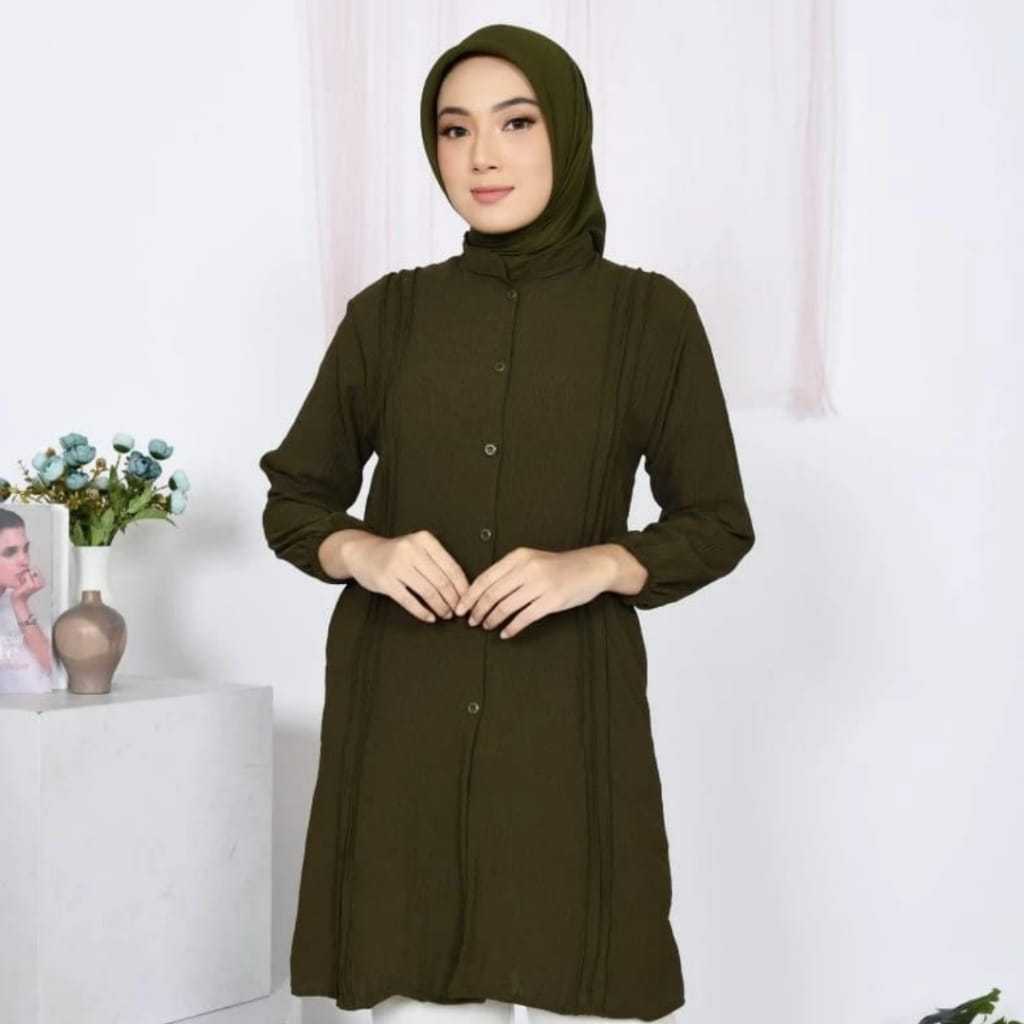 Kemeja Tunik Crinkle Airflow / Tunik CrInkle Rempel / TONNI DJAYA