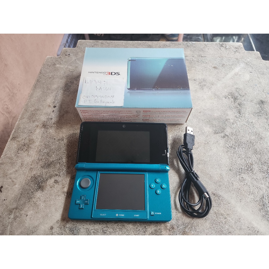 Nintendo 3DS not XL Aqua Blue CFW Luma 32GB Fullset 10