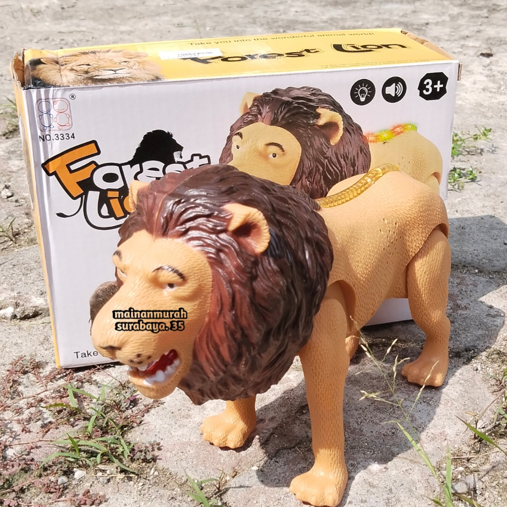 Mainan Terbaru Hewan Lion Singa Bisa Berjalan Baterai 3334 | Mainan Edukasi Singa Bisa Jalan Dan Ber