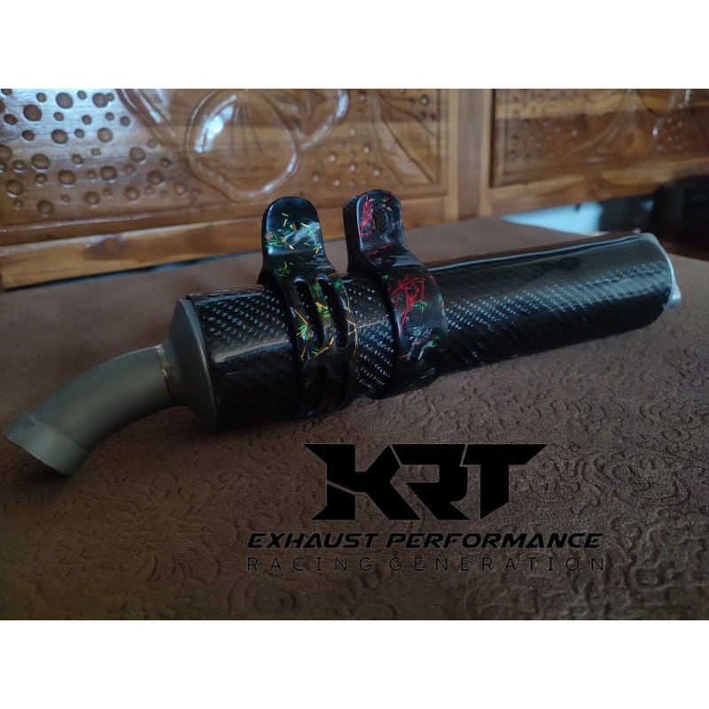 Claim Carbon Kevlar Forget 2,5inch Spesial Silincer Ninja 2tak Serat Carbon Keflar Forget Gantungan 