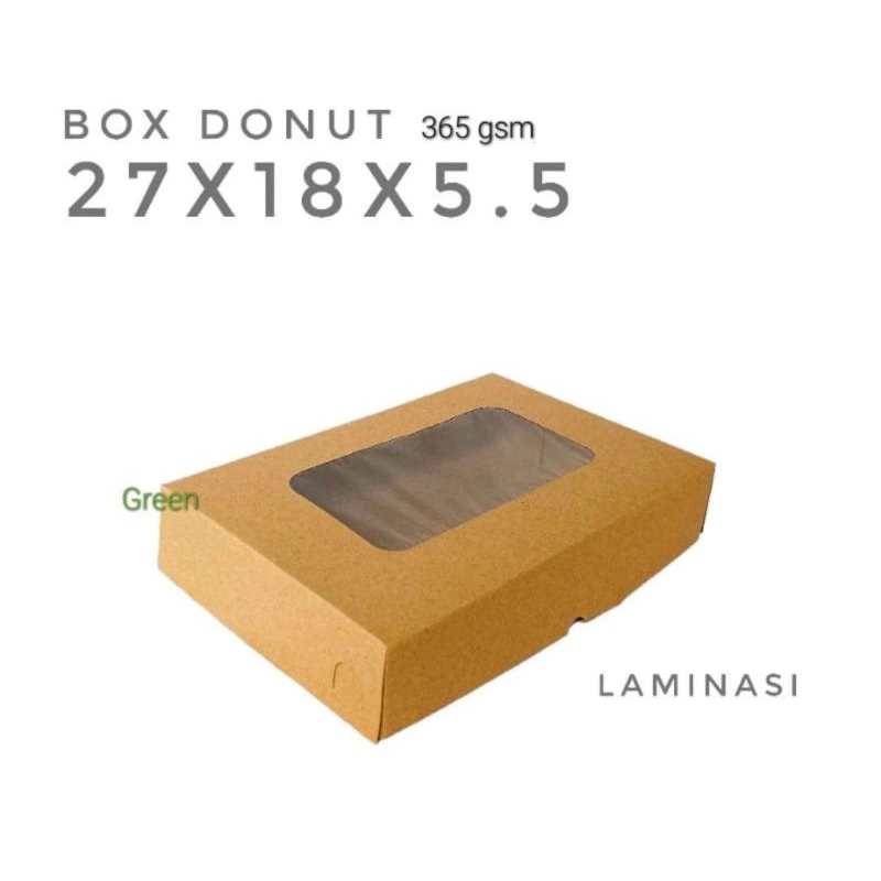 

BOX DONAT 27x18,5x5 | Box Donat isi 6 Karft Box kraft Kotak Brownies Dus Roti box kemasan hampers
