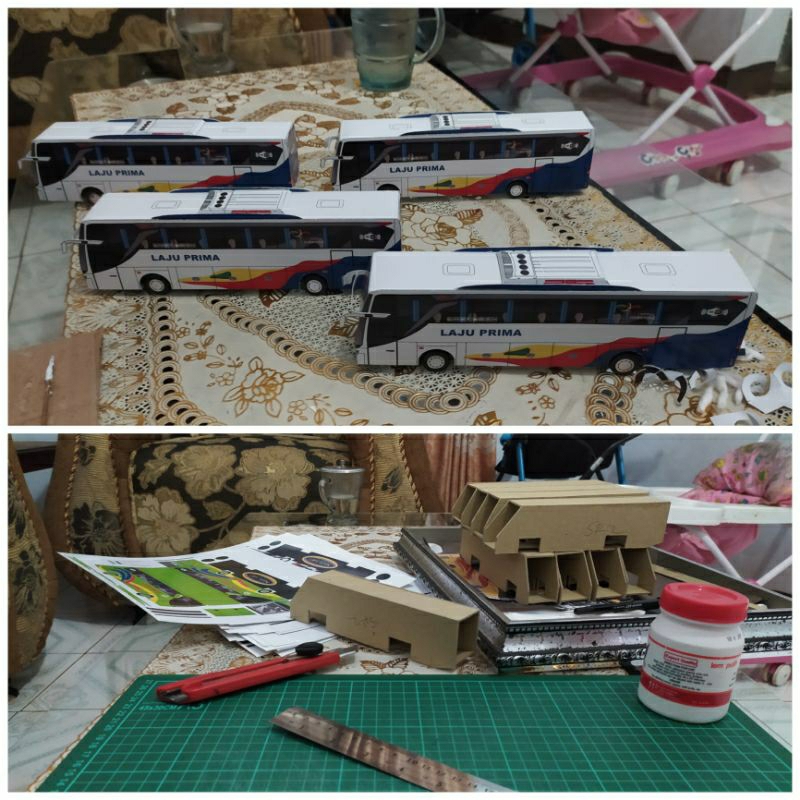 papercraft bus DIY, LAJU PRIMA (setra)