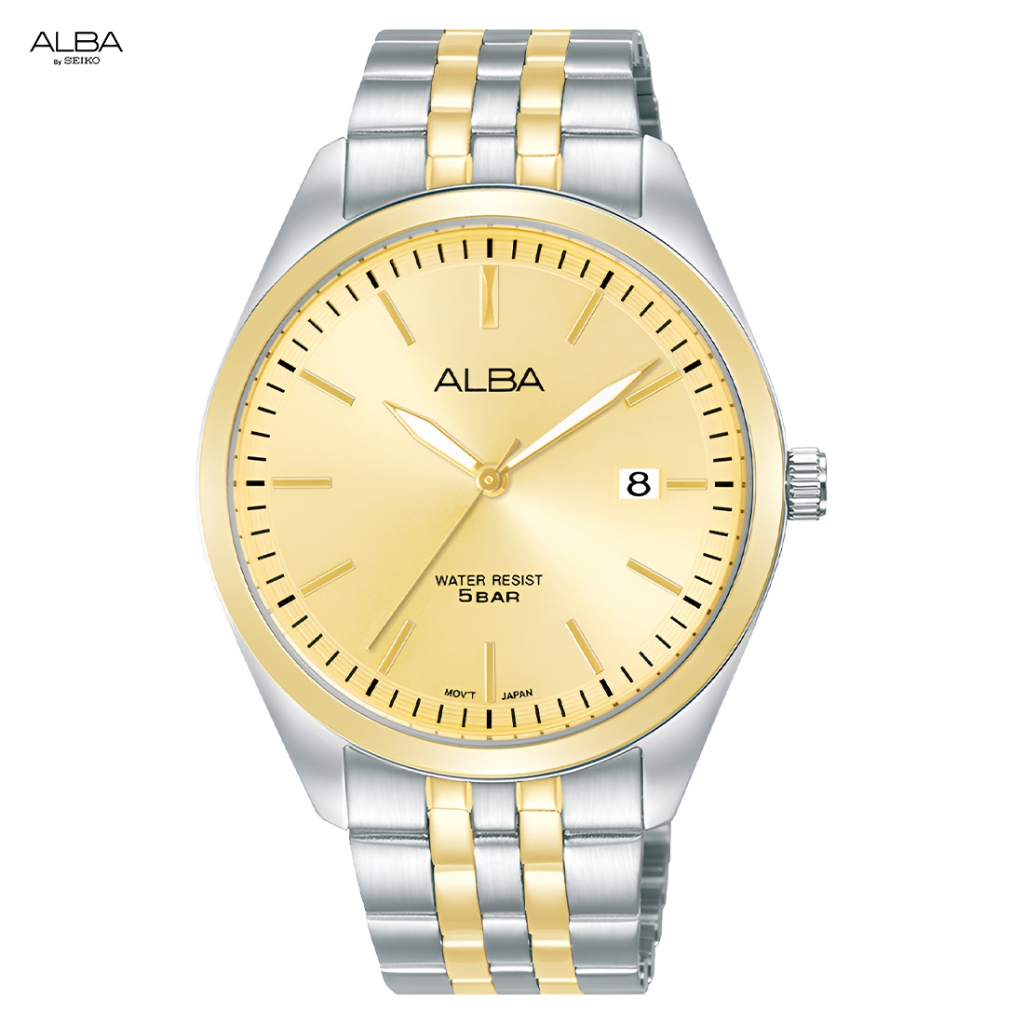 Alba AS9S10X1 Jam Tangan Pria Silver Gold - Stainless Steel