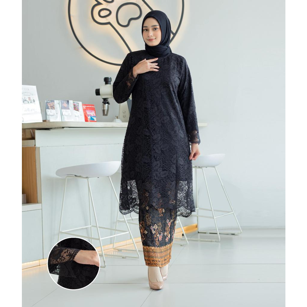 setelan kebaya tunik / kebaya modern / kebaya brokat / baju kebaya wanita / kebaya brokat modern pes