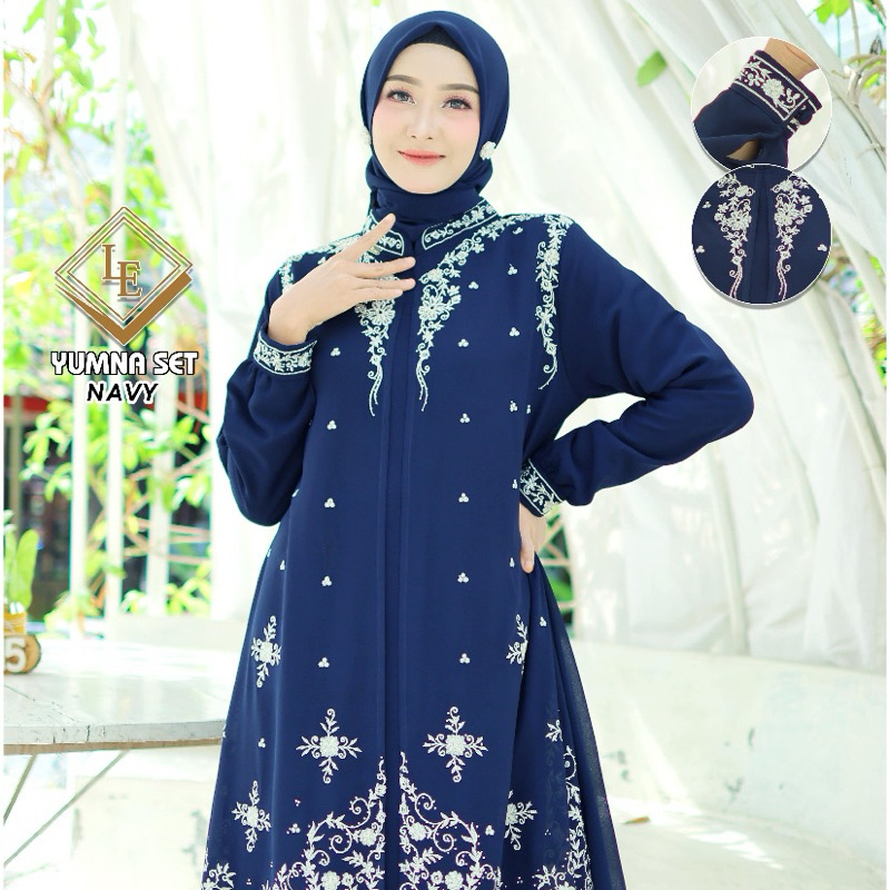 Yumna Gamis Set Hijab Terlaris Gamis Pesta Set Hijab Dress Kondang Kekinian
