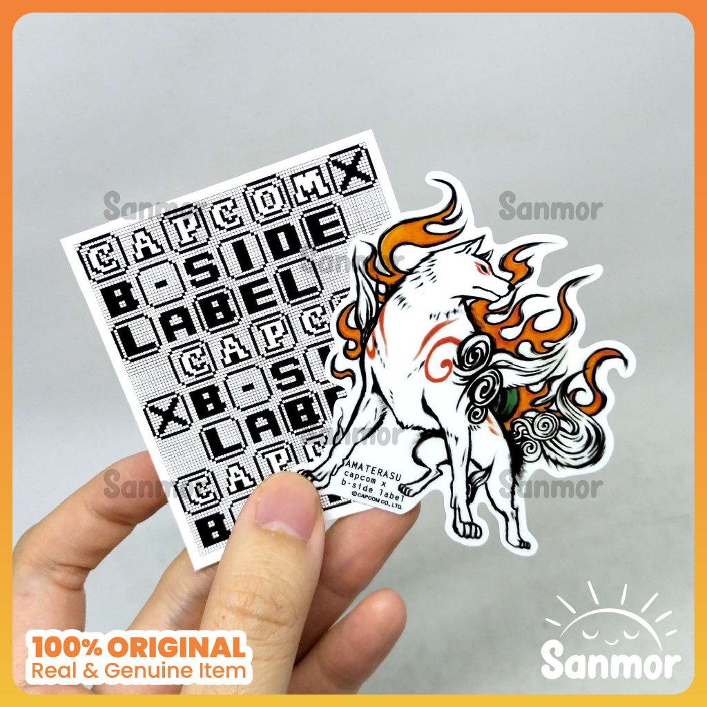 

CAPCOM x B-SIDE LABEL Sticker Jepang Japan - Okami Amaterasu Original New