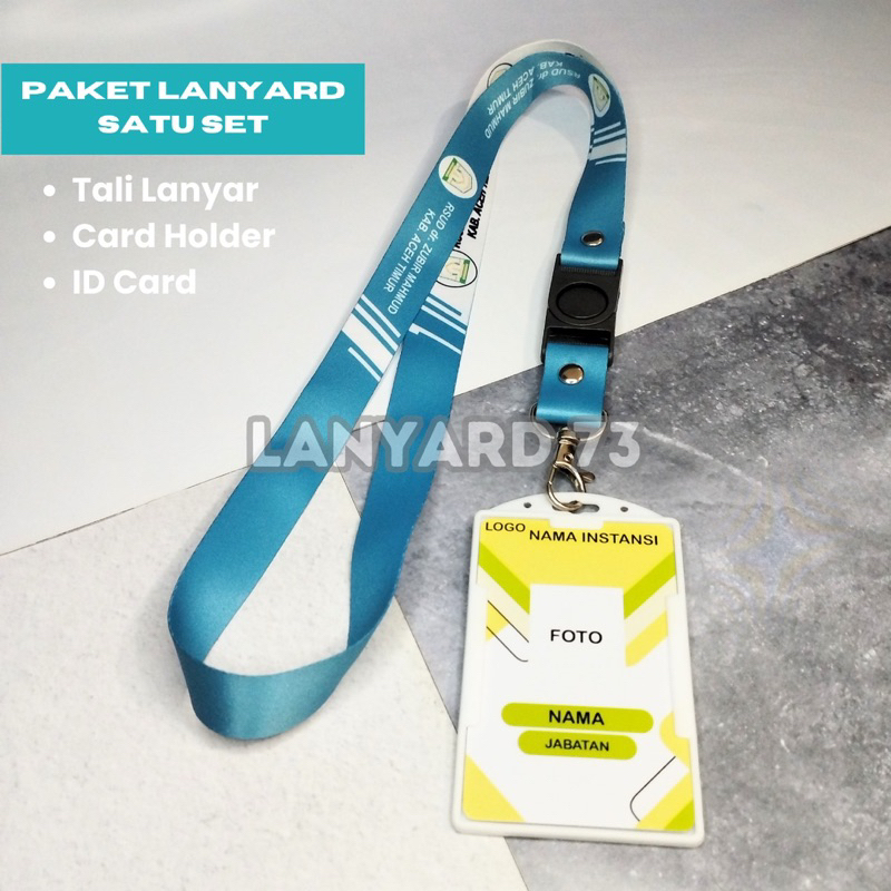 

LANYARD SATU SET HOLDER | ID CARD | KUALITAS ISTIMEWA | MINIMAL CETAK 50 PCS