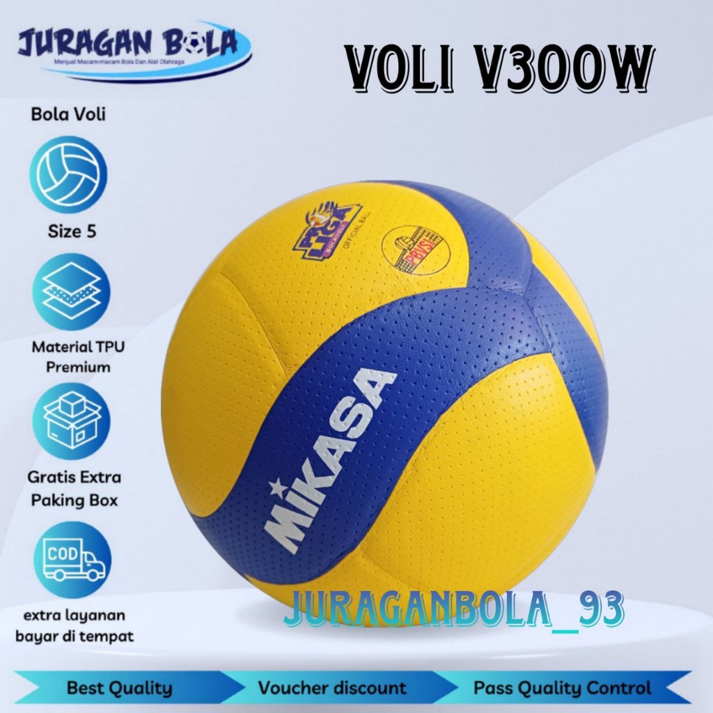 Bola Voli Mikasa Volly V300W Voly empuk Volley Dewasa Asli Grad Ori