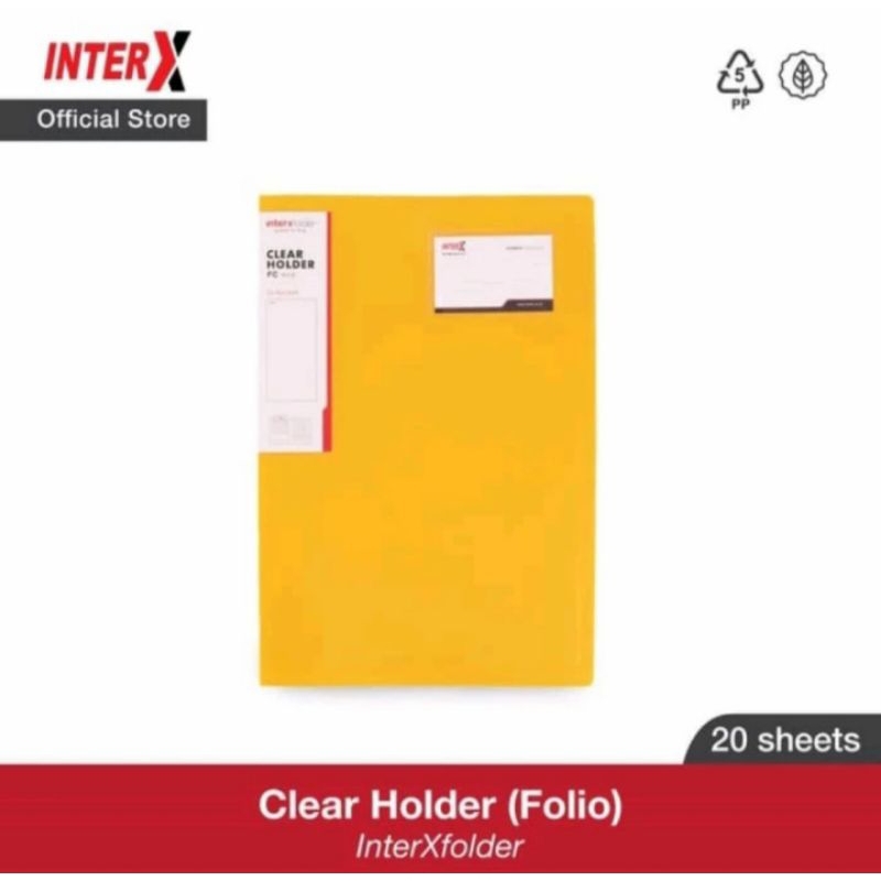 

Clear Holder Folio 20 Pocket Inter X / Document Keeper / Display Album