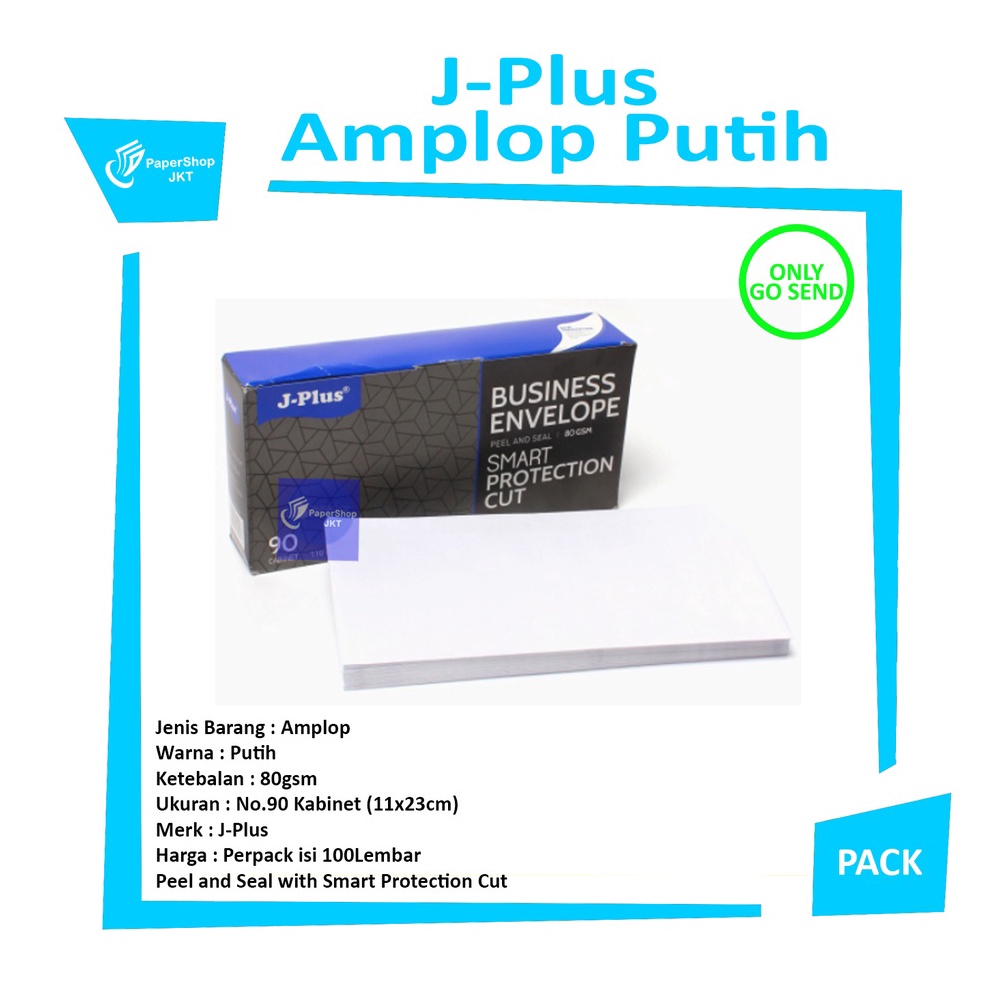 

Ready JPLUS Amplop Putih Biru Polos NO9 Kabinet 8Gsm F9K