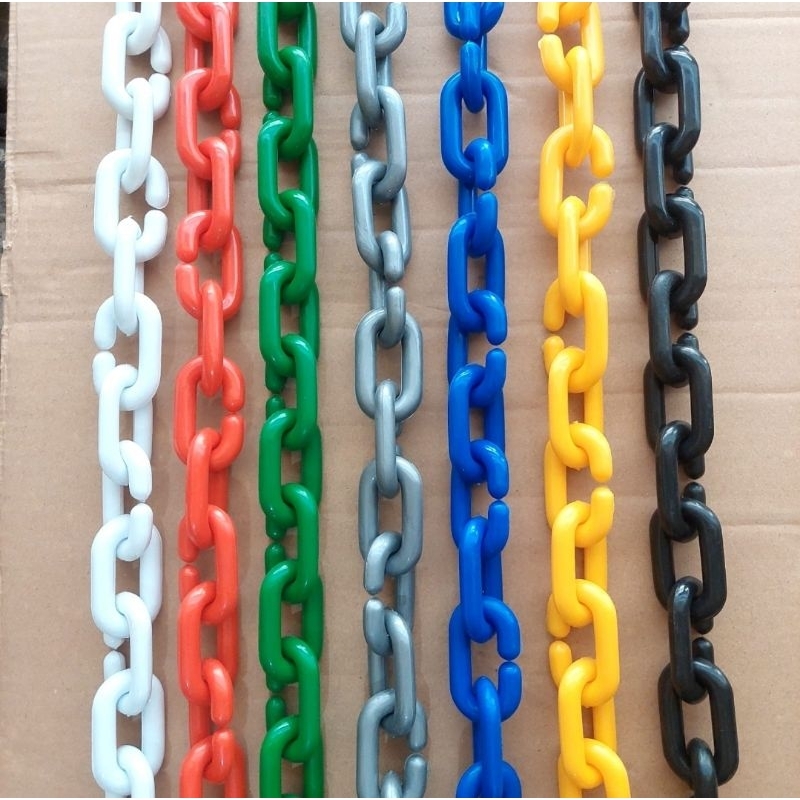 Rantai Plastik Besar 12 mm Rantai Talang Antrian Distro Baju / Rante PVC Aneka Warna