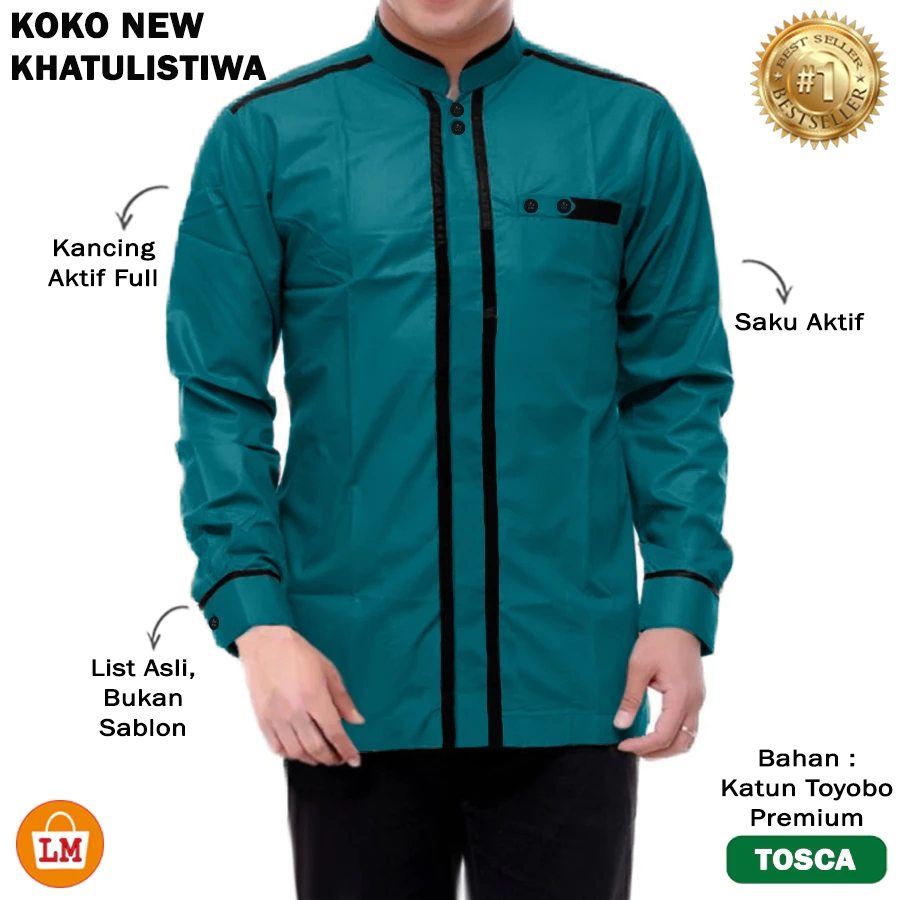 ABDULLAH 1 - BAJU KOKO KEMEJA KURTA PRIA LAKI LAKI MUSLIM DEWASA BAPAK BAPAK S M L XL XXL 3XL KATUN 