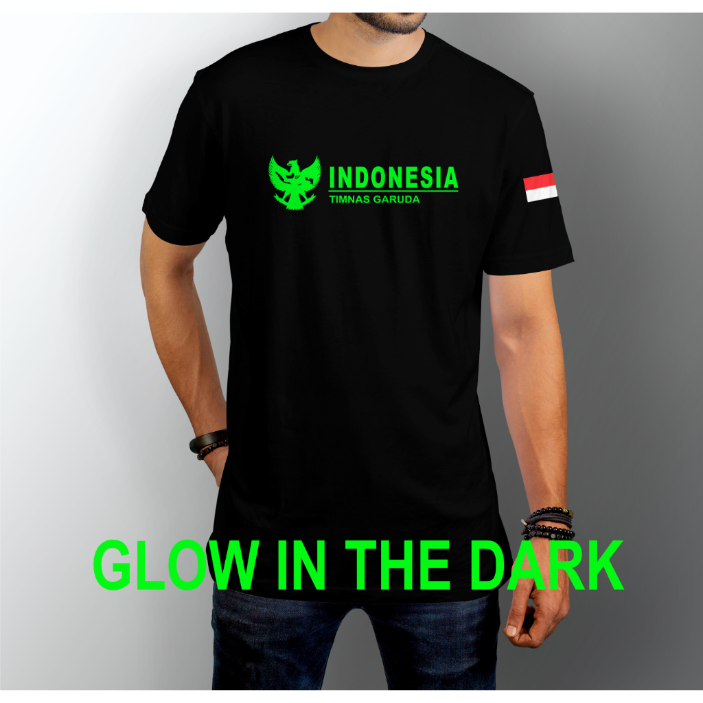 Kaos Timnas Indonesia Glow In The Dark Nyala Dalam Gelap