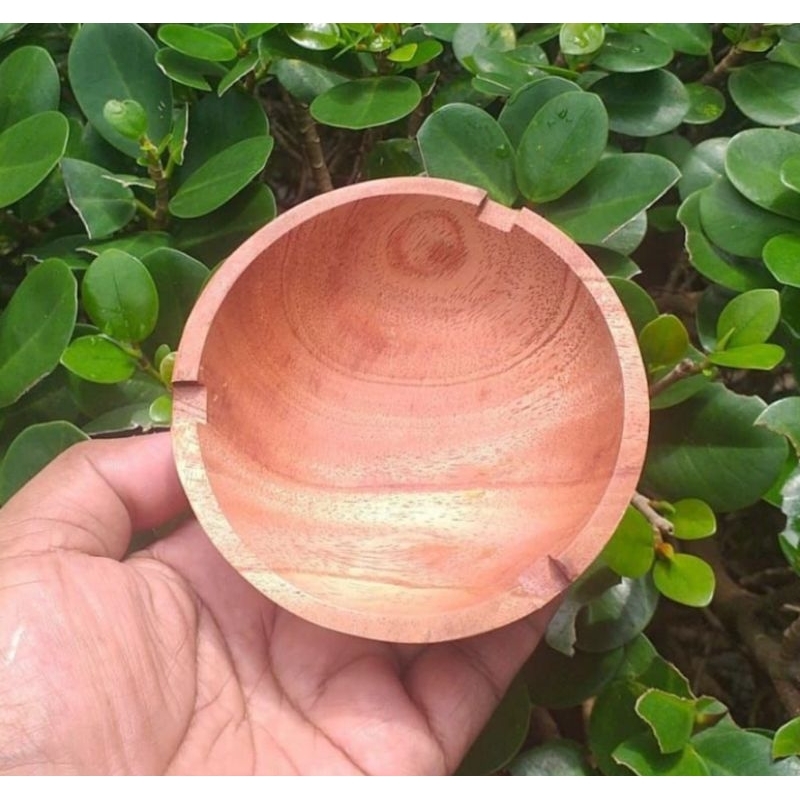 asbak kayu, asbak bulat unik
