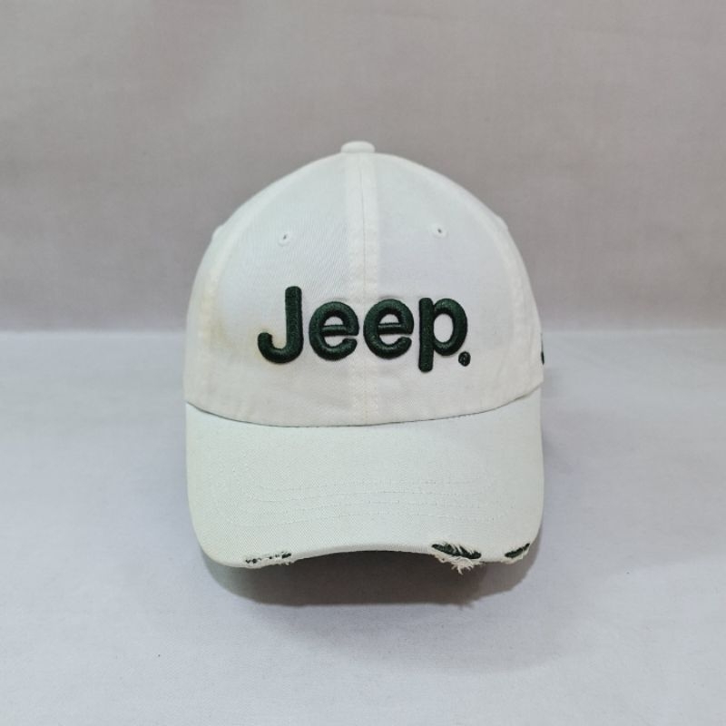Topi Cap JEEP Script Ripped Second Original