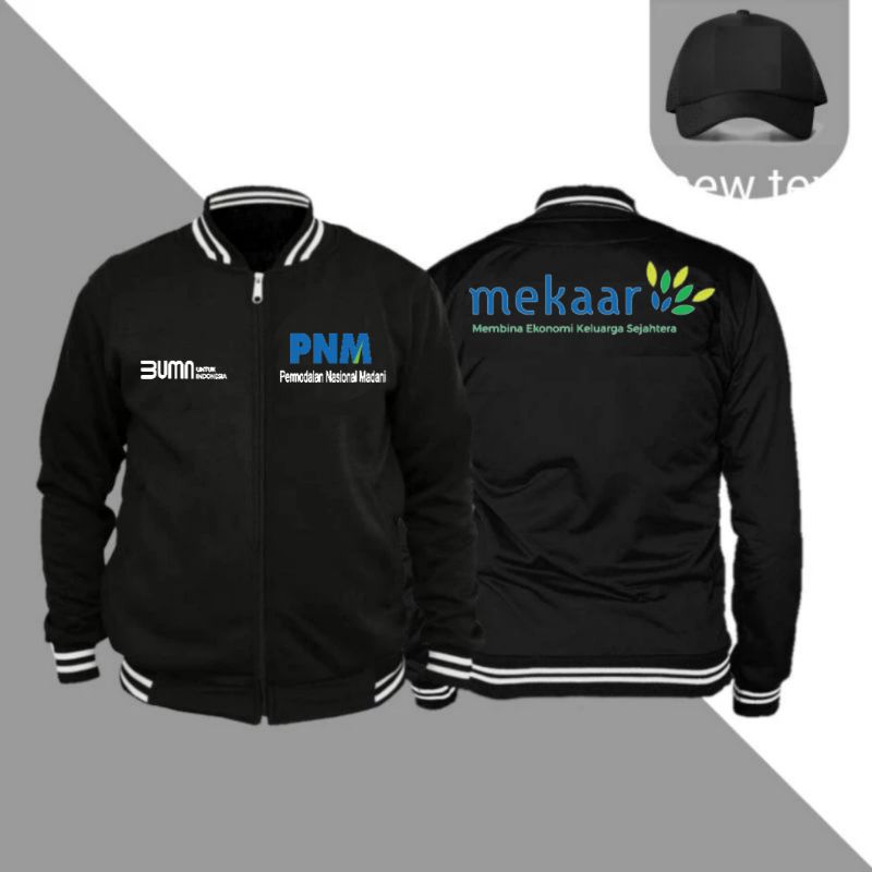 jaket varsity PNM mekar bahan cotton fleece tebal full sablon dtf print