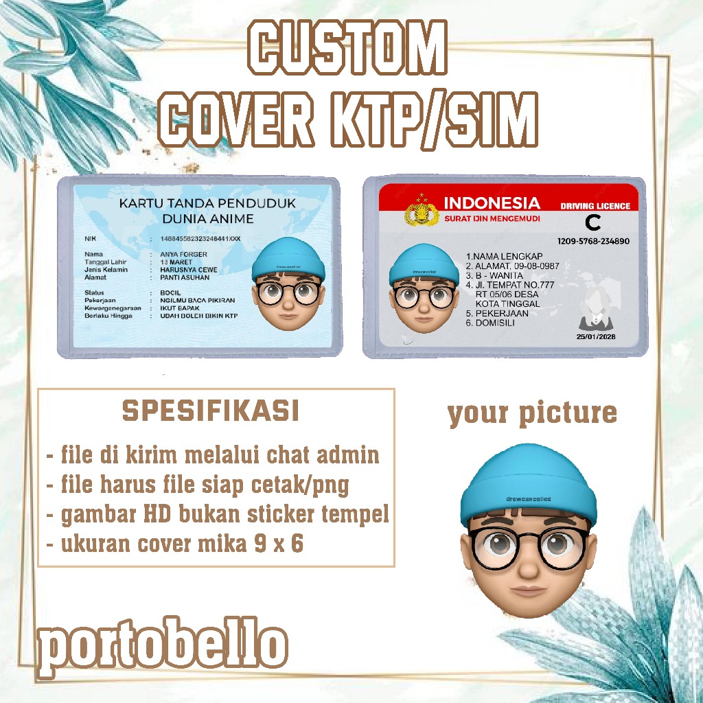 [COVER CUSTOM] Pelindung Kartu Identitas KTP SIM