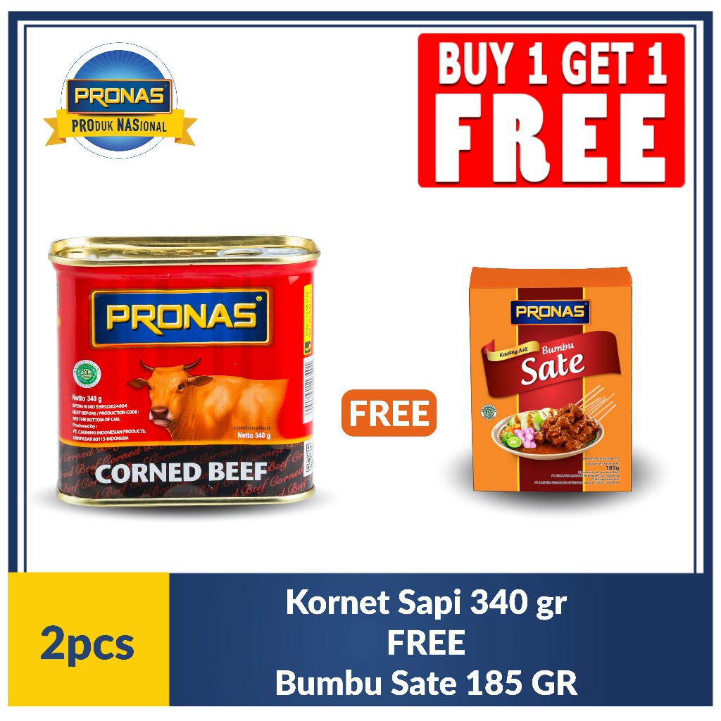 CO PRONAS Kornet Sapi Regular 340 gr Free Bumbu Sate 185 gr