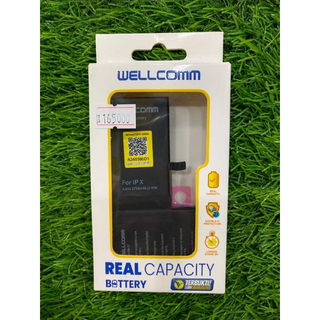 WELLCOMM BATTRAI/BATTERY For IPHONE X DOUBLE IC ORIGINAL