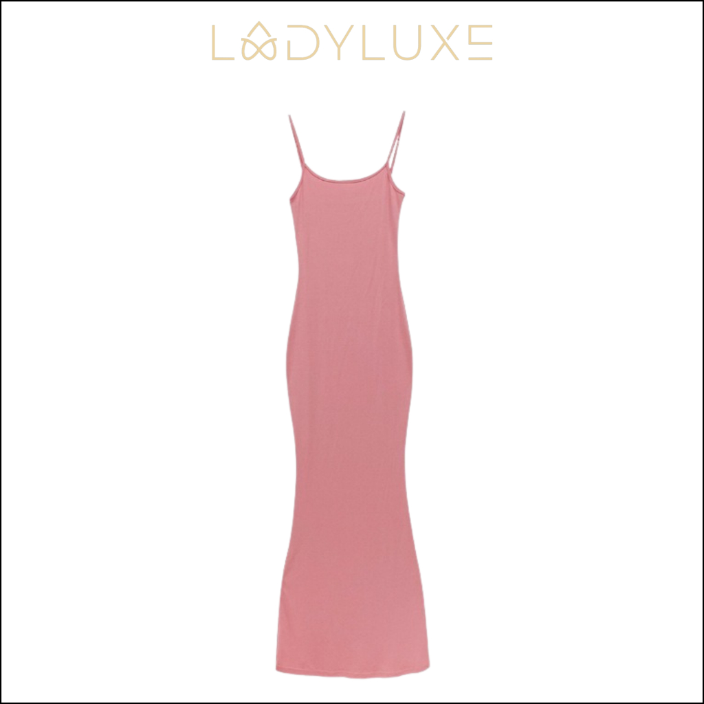 Ladyluxe - Dr002 Dress | Long Dress Slim Fit Square Sleeveless Gaun Panjang Tanpa Lengan (Size S-XL)
