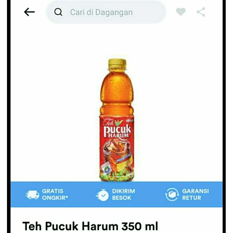 

teh pucuk harum 350 ml per karton