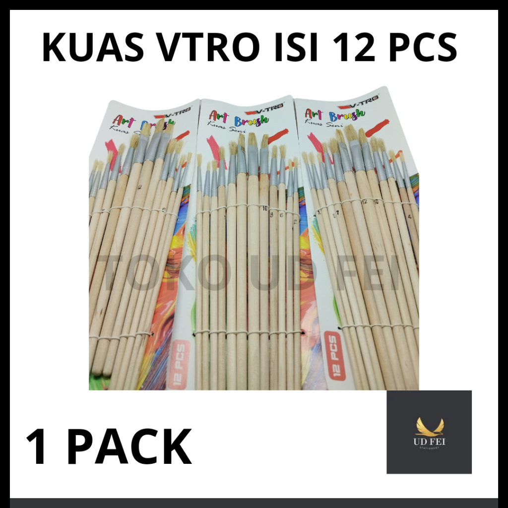 

(1 PACK) Kuas VTRO 12 SET/ Kuas VTRO isi 12/ Kuas VTRO/ Kuas Cat Air/ Kuas Lukis
