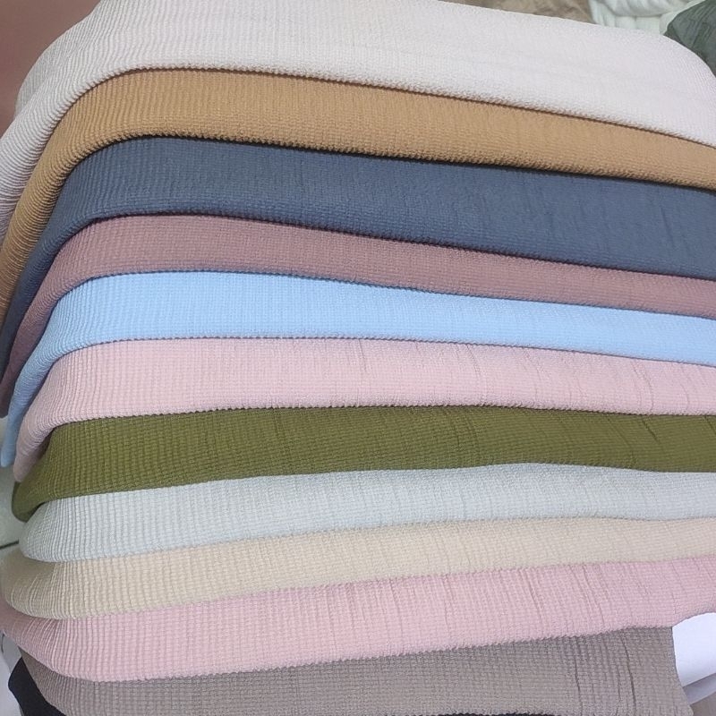 bahan kain semi knit non stretch / kain knit / semi knit / tierknit