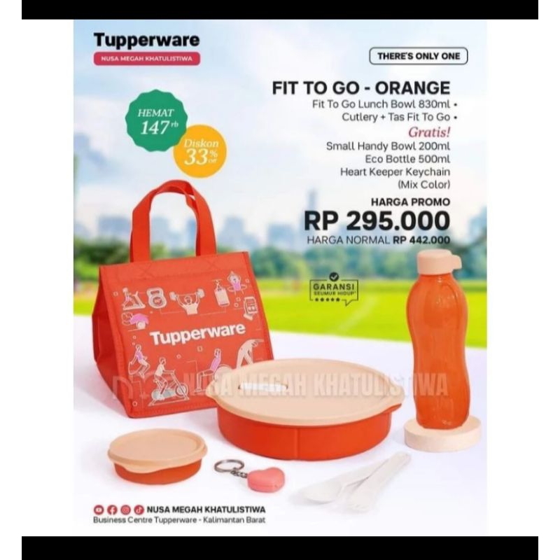 Fit to go set tupperware / tempat makan set tupperware