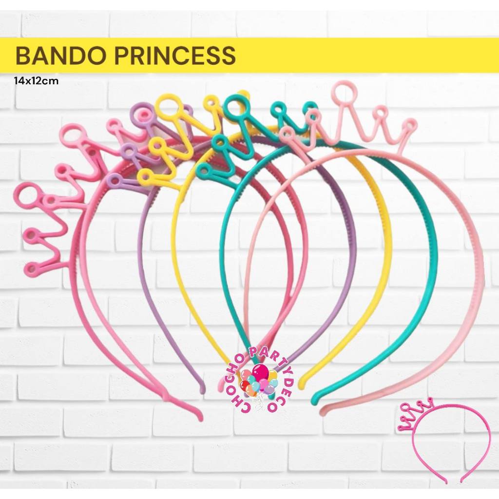 Bando Mahkota PRINCESS Warna / Bando Ulang Tahun / Bando Plastik Putri Raja