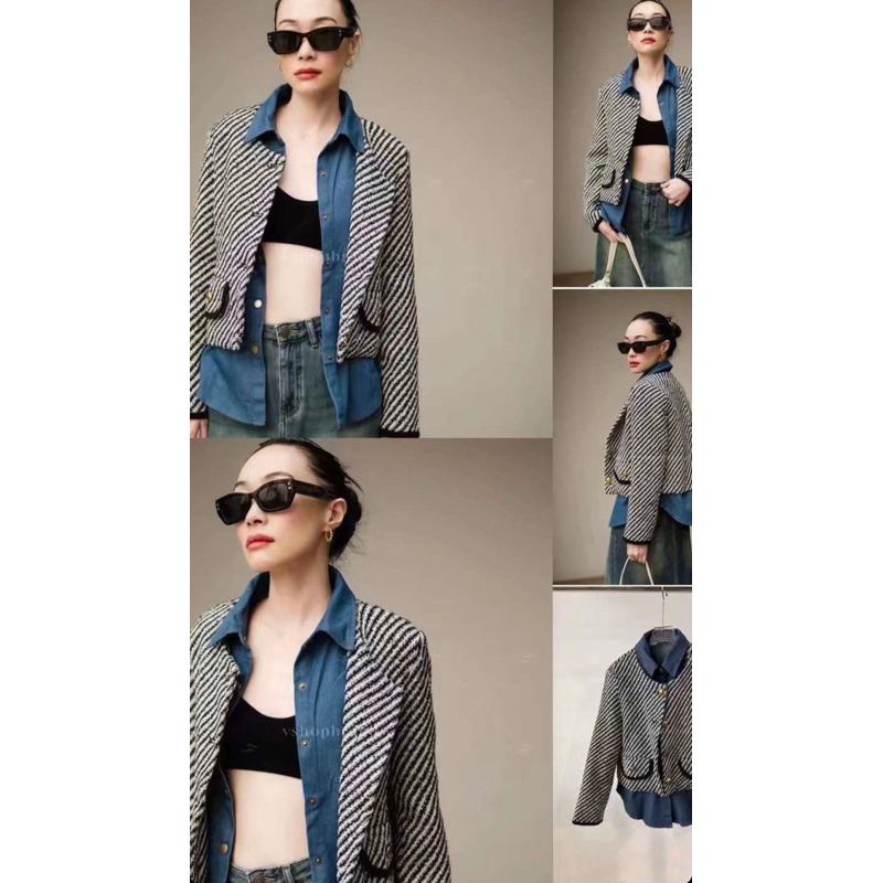 Vs Blazer Denim Jeans mix tweed