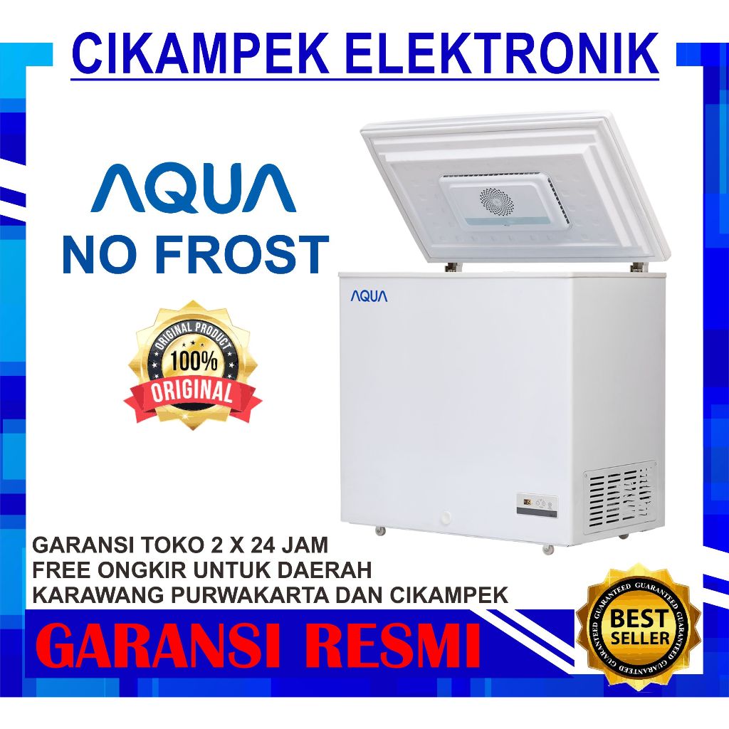 CHEST FREEZER BOX AQUA AQF-220TF TURBO FAN NO FROST 200 LITER 220TF