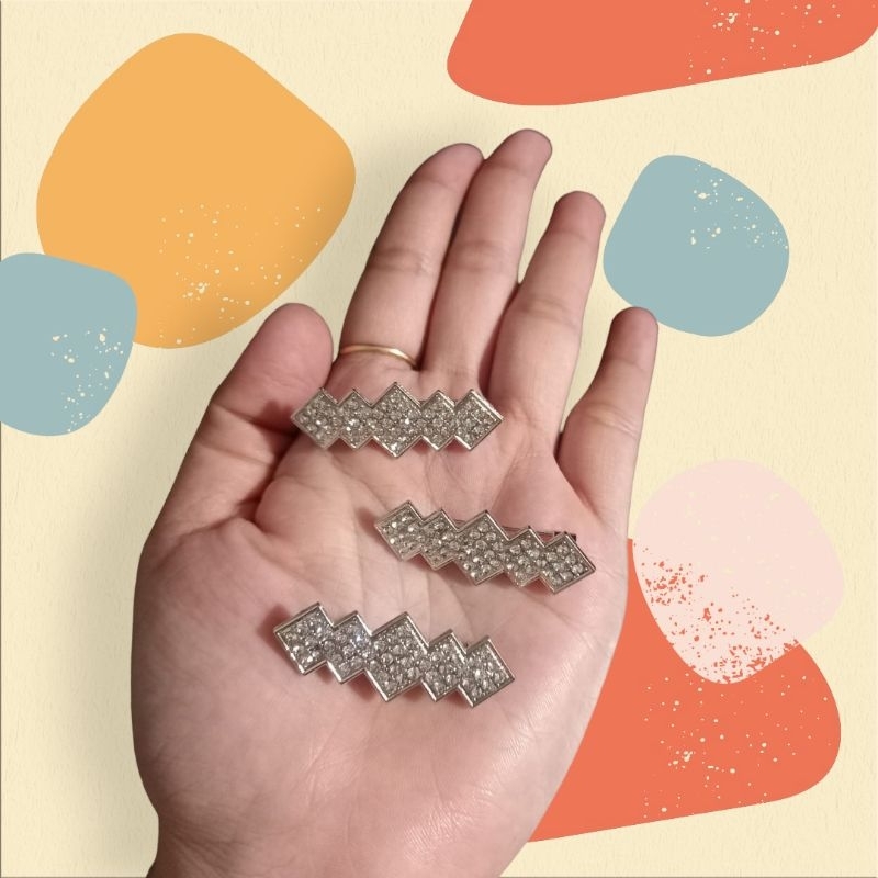 Bros peniti besar warna silver