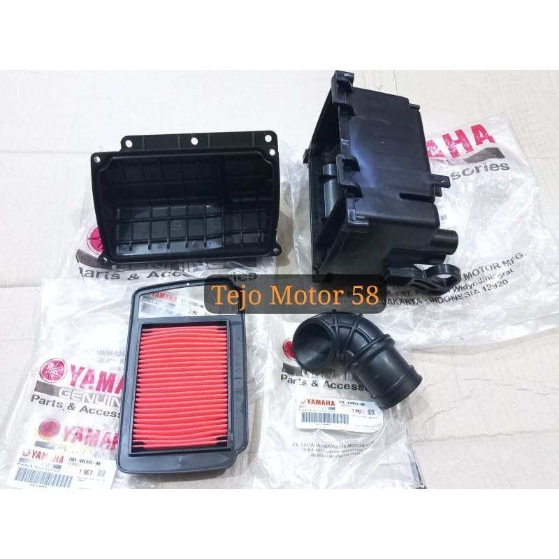 5TL 1 SET 4 PCS BOX FILTER SARINGAN UDARA YAMAHA MIO SPORTY SMILE BOX RUMAH PLUS FILTER UDARA ASLI