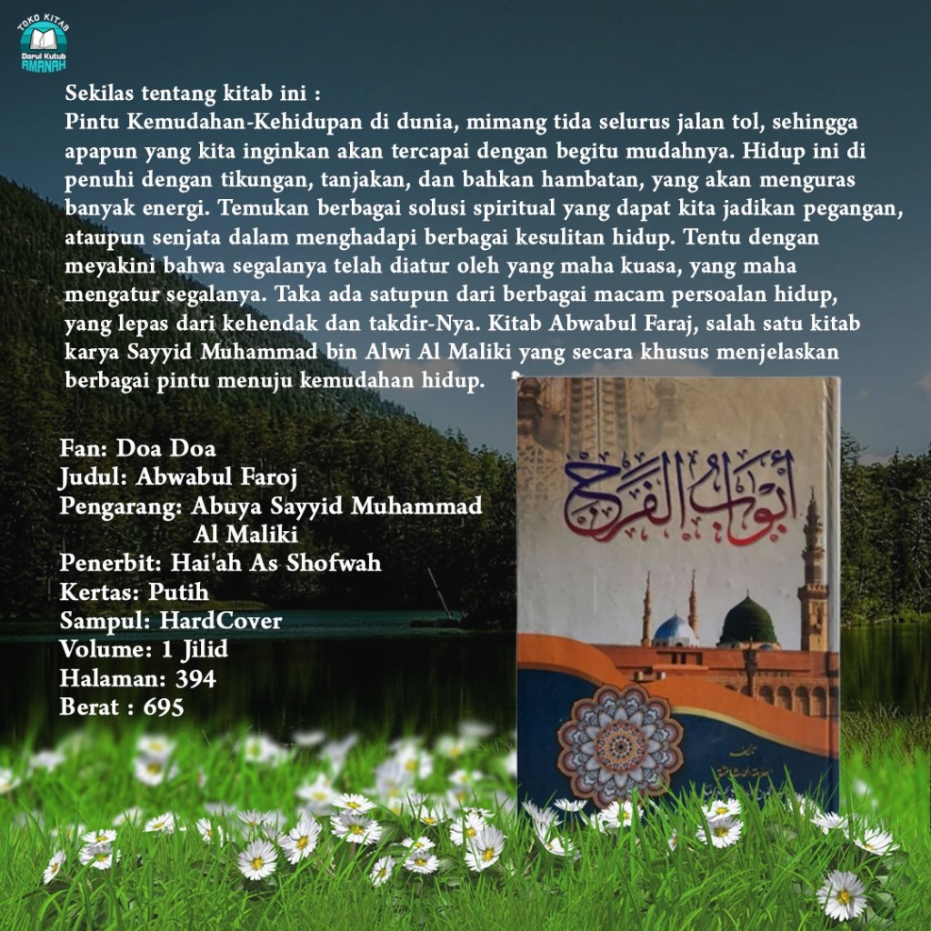 KITAB ABWABUL FARAJ (ORIGINAL) Karya Assayyid Muhammad Al-Maliki/ Abwabul Faraj / assofwah
