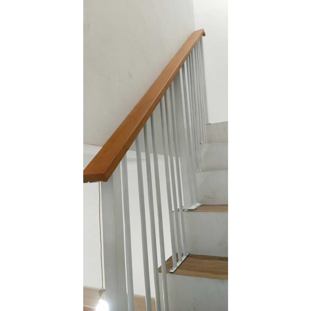 Railing minimalis besi bulat handrail conwood / railing tangga pres anak tangga