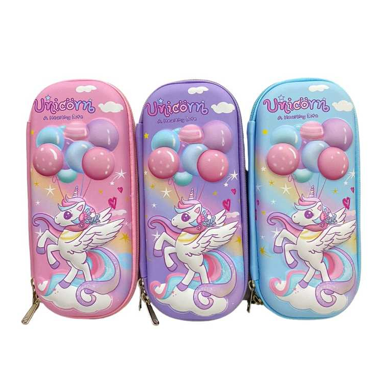 

Tempat pensil kotak pensil 3D unicorn ballon Hardtop Pencil Case tempat pensil Anak Kado ultah anak