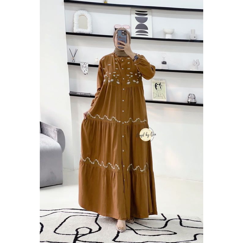 (x8) GAGIL ARESA  Baju Dress Linen Premium Wanita Muslimah Terkini  Areesha Gagil by Ova. Nazra Sha