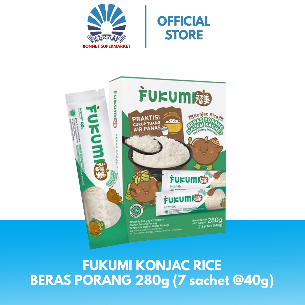 

Fukumi Beras Porang Box 280g (7 Sachet x 40g) - Beras Diet Shirataki