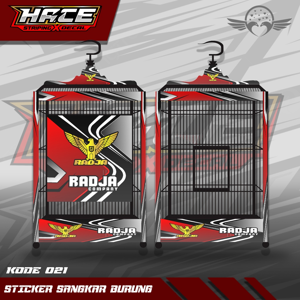 STICKER DECAL SANGKAR KOTAK - DECAL SANGKAR BURUNG KOTAK EBOD RADJA 021