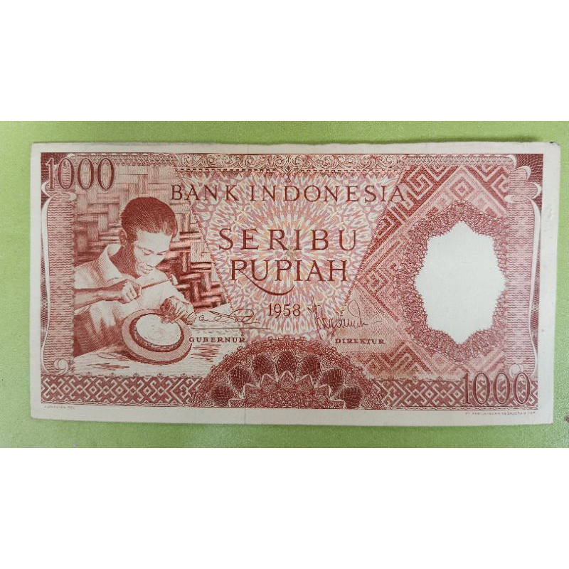 Uang Kuno 1000 Rupiah Pekerja Merah 1958