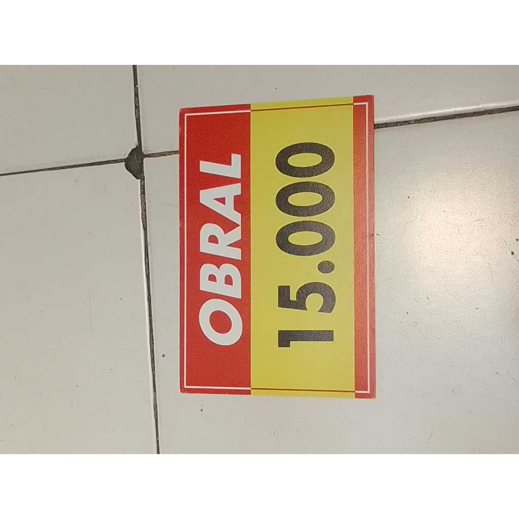 

Kertas Tulisan Harga Bandrol / Kertas Obral Harga Jualan ( OBRAL HARGA 15.000 )