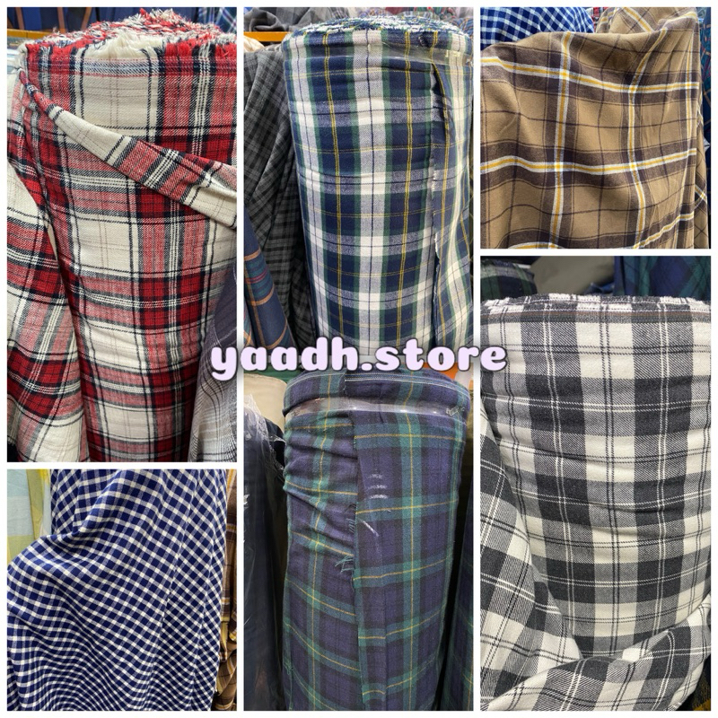 KAIN KATUN FLANEL KOTAK IMPORT PREMIUM GRADE A