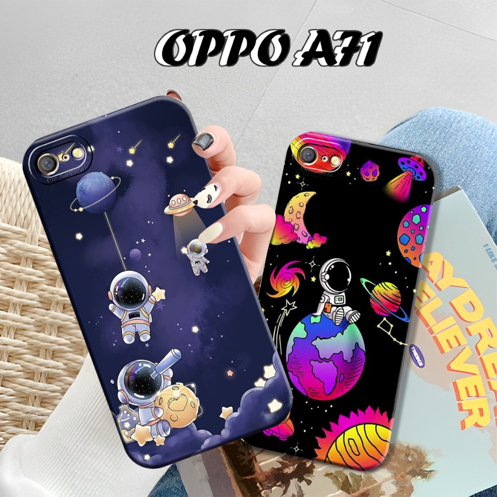 SOFTCASE OPPO A71 Motif Astronot Aesthetic Lucu Terbaru - Case Macaron - Pelindung Kamera - case Hp 