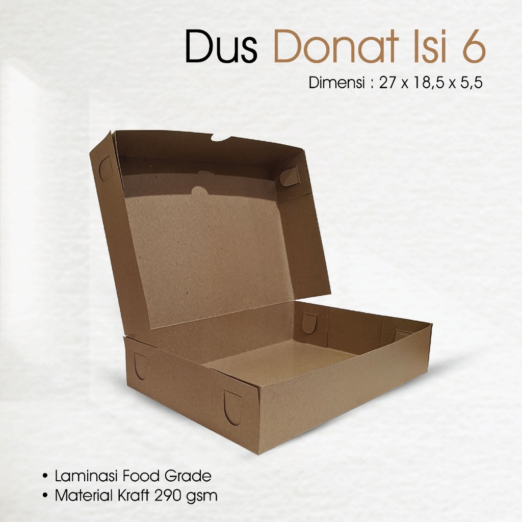 

Box Donat / Donuts isi 6 Laminasi Uk. 27 x 18,5 x 5,5