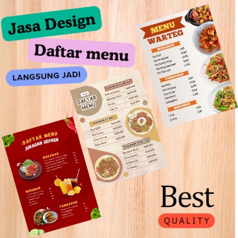 

Jasa design daftar menu langsung jadi