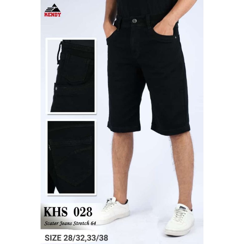 celana pendek kendy jeans hitam premium original