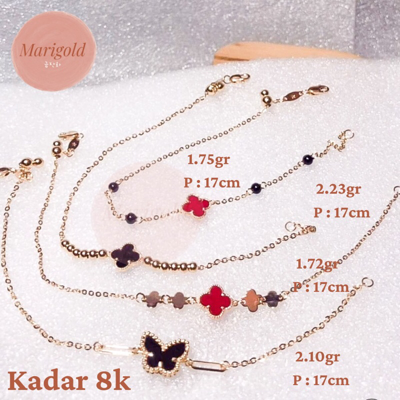 Gelang rantai emas fashion tipis 375