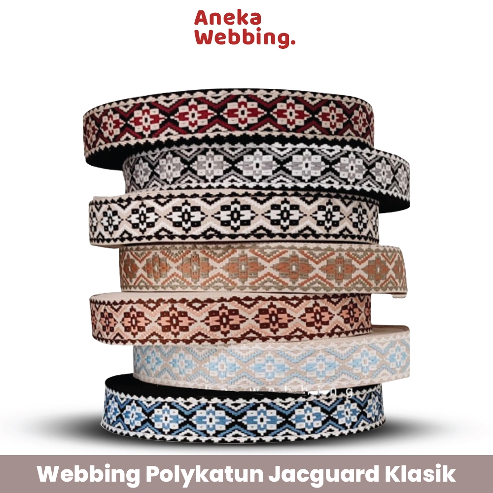 Webbing 5 cm Polykatun Jacguard Klasik ketebalan 1.7mm