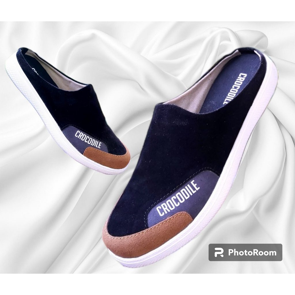 Sepatu Sandal Bustong crocodile Pria Slip On Kerja Kantoran Pria Sepatu sandal Kasual Selop Sepatu F